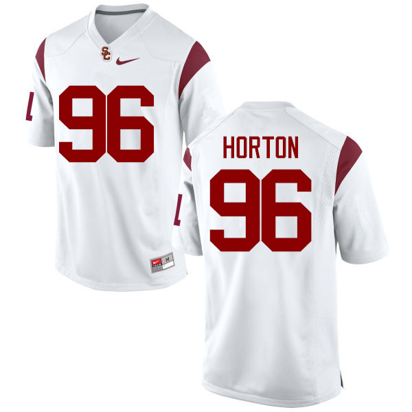 Men #96 Wes Horton USC Trojans College Football Jerseys-White